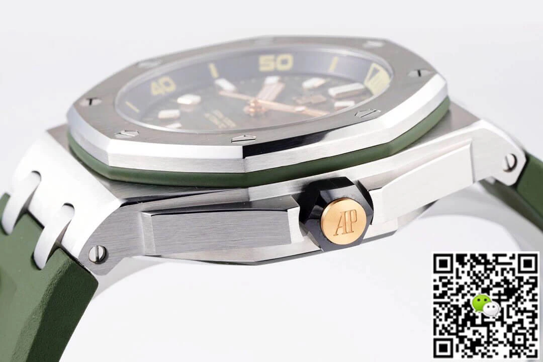 Audemars Piguet Royal Oak Offshore 15720ST.OO.A052CA.01 ZF Factory 1:1 Best Edition Replica Watch Green Strap